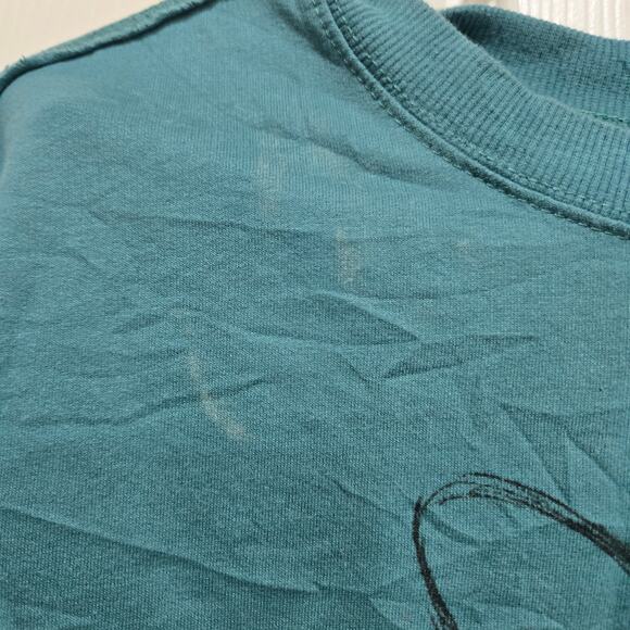 Disney Mickey & Friends Sketch Graphic Teal Sweatshirt 1X - Picture 9 of 10